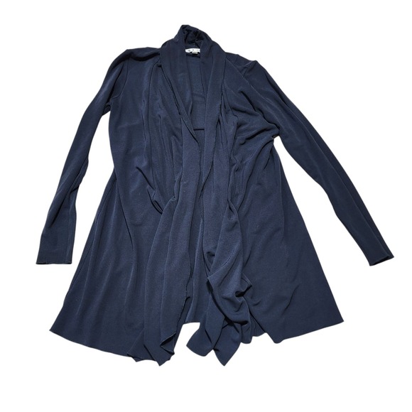 Cabi Drape Front Cardigan Open Knit Lightweight Comfy Casual Navy Blue Size S - Picture 1 of 6
